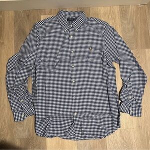 Polo Ralph Lauren Men’s Oxford Shirt Gingham Classic Fit Royal Blue Size XL